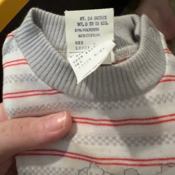 0/3 Months Vintage Kidstuff Two Piece Baby Boy Outfit New With Tags Deadstock - Picture 3 of 6